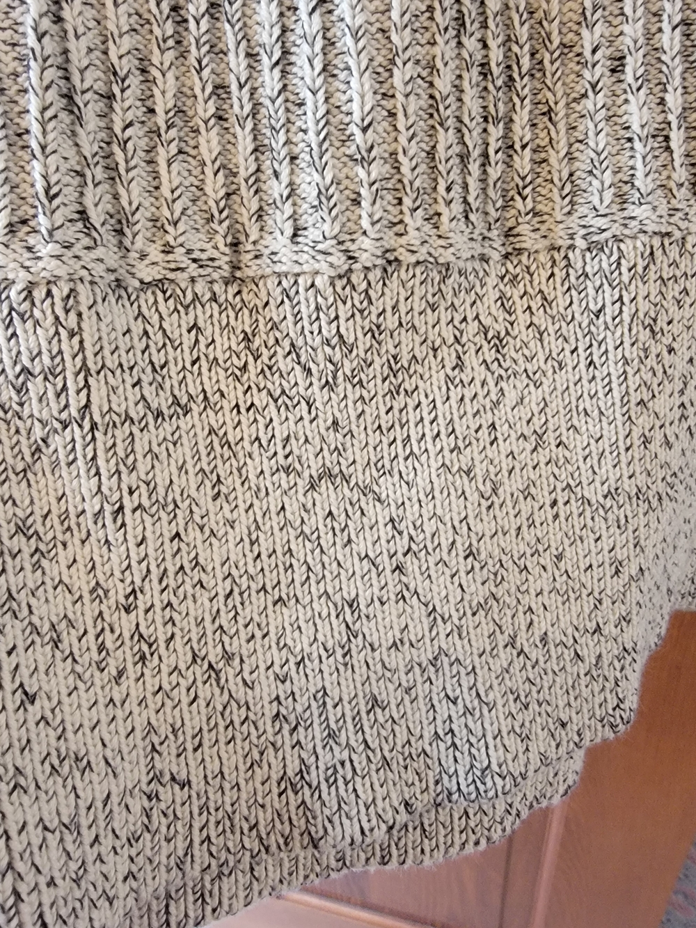 NWT Zara XL Black White Marled Chunky Ribbed Knit 100% Cotton Sweater - Picture 4 of 16